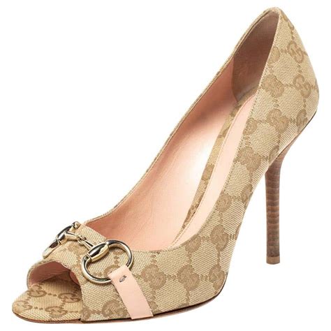 gucci peeptoe pump interlocking g peep|Gucci Heels for Women .